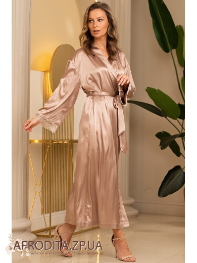 Жіночий довгий шовковий халат Даніель 3879