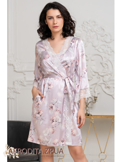 Жіночий шовковий халат Селін 3713