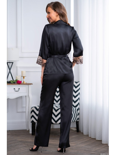  Піжама жіноча шовкова зі штанами "Аманда" 3635