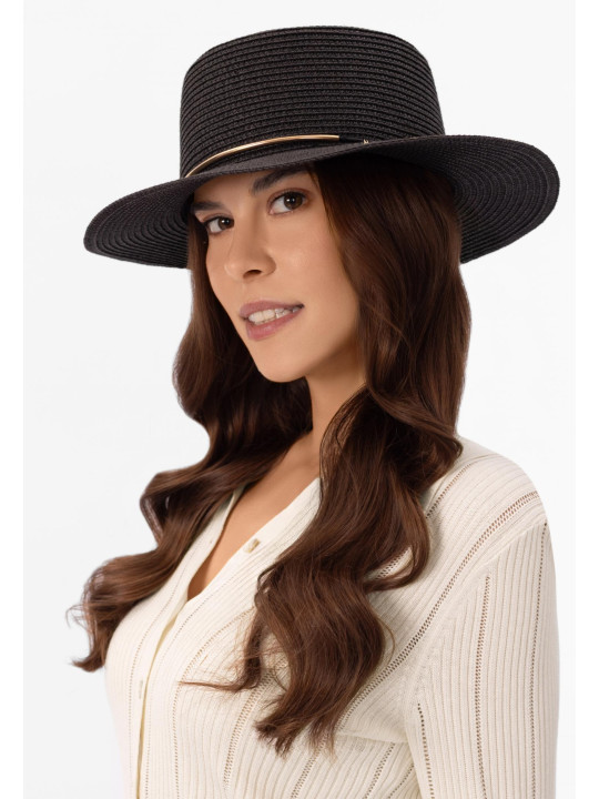 Чорний солом'яний капелюх Marc & Andre HA25-14