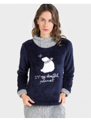 Теплая женская пижама с брюками "Massana" P701235