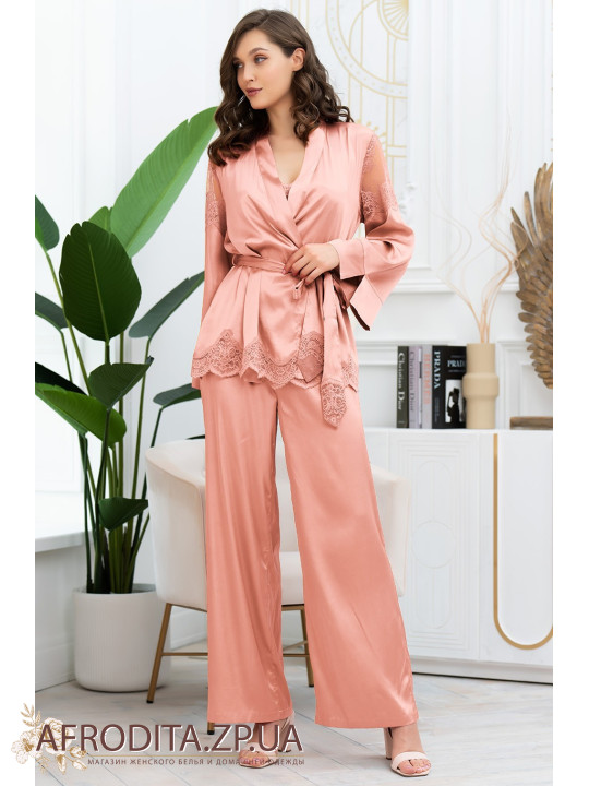 Женская шелковая пижама со штанами Аурелия 3896