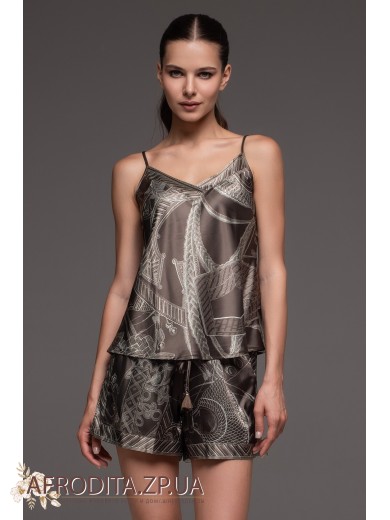 Женский шелковый комплект с шортами Аиша 4312