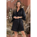 Женский шелковый халат черный "Фрида" 3793-1