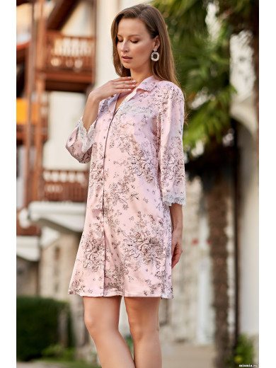  Халат на гудзиках атласний "Розмарі" 8697