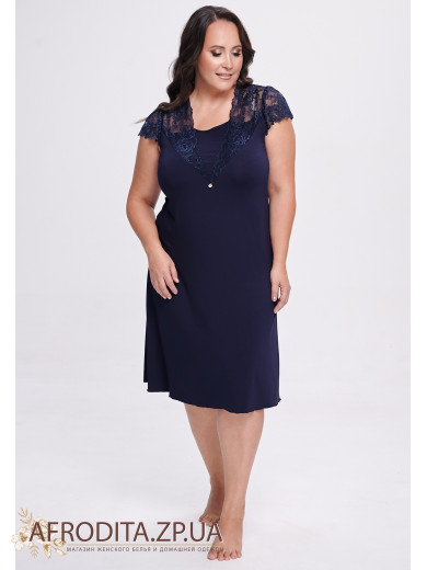 Ночная рубашк из вискозы Shato 2340 темно-синий