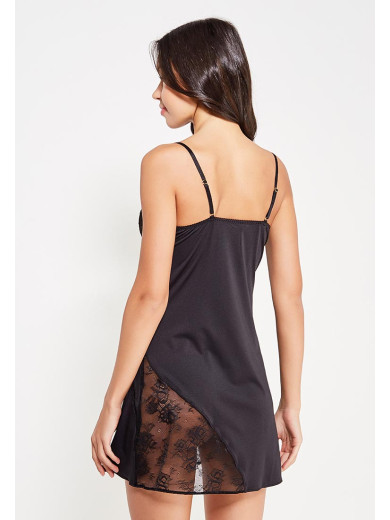 Ночная сорочка черная "Элеганс Де Люкс" 12034