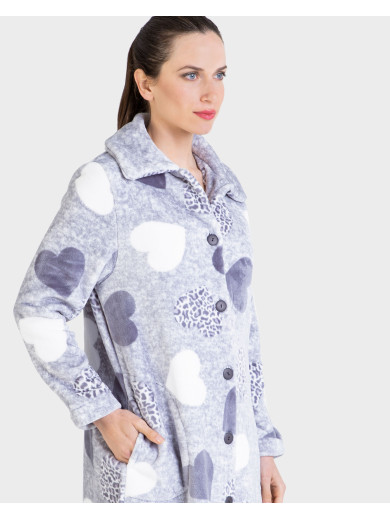 Женский теплый халат на пуговицах Massana L736254