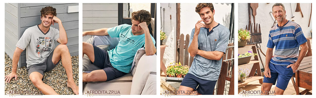 чоловіча піжама з шортами фото